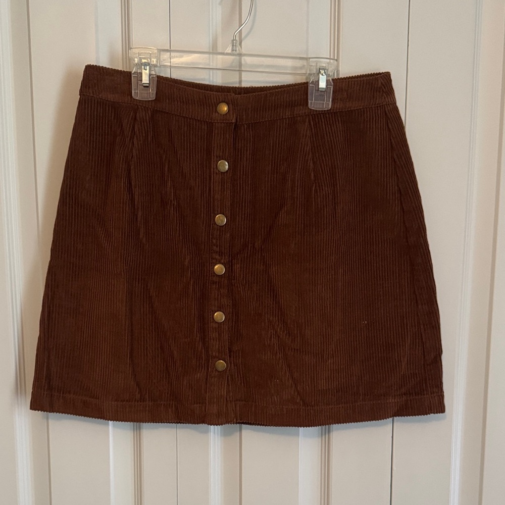 Tobi Chocolate Corduroy Mini Skirt
